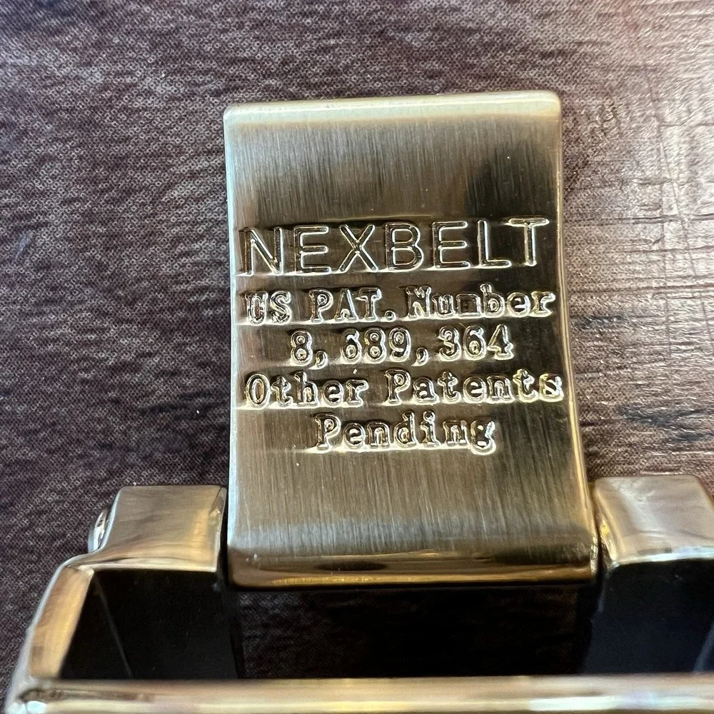 Nexbelt Gold Ratchet Belt Buckle Replacement Only Automatic Click Buckle Patent - Picture 4 of 6